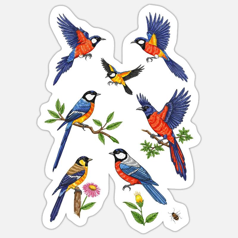 Lebendiger Eisvogelflug Sticker Größe S (10 x 10 cm)