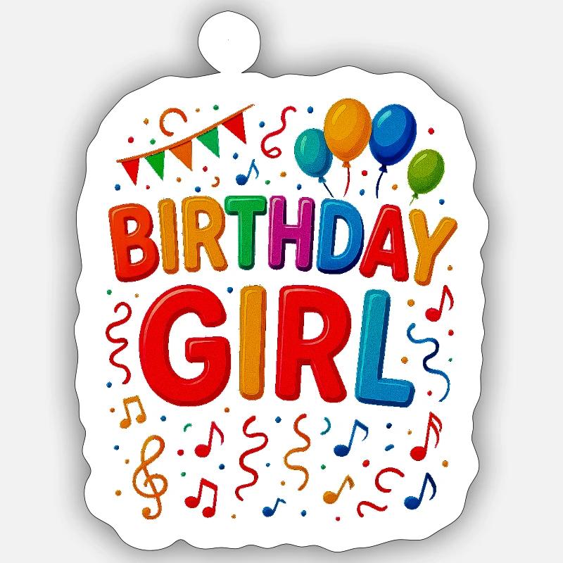 Bunte Geburtstagsmädchen-Briefe Sticker Größe S (10 x 10 cm)