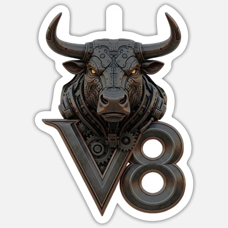 V8 - Sticker size S (10 x 10 cm) - white matte