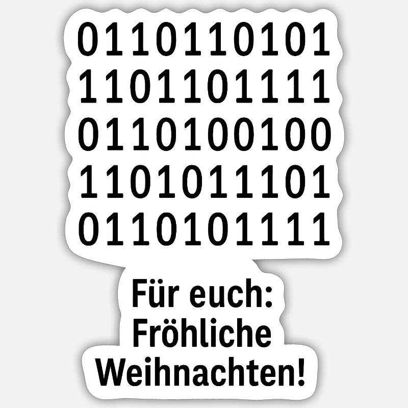 Weihnachtscode Binärmuster - Sticker Größe S (10 x 10 cm) - Mattweiß