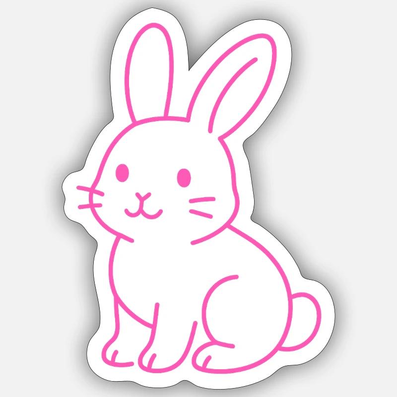 Neon Rabbit - Sticker size S (10 x 10 cm) - white matte