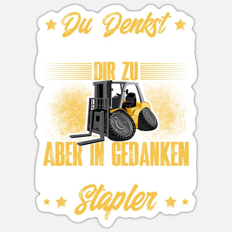 Forklift Forklift Driver - Sticker size S (10 x 10 cm) - white matte