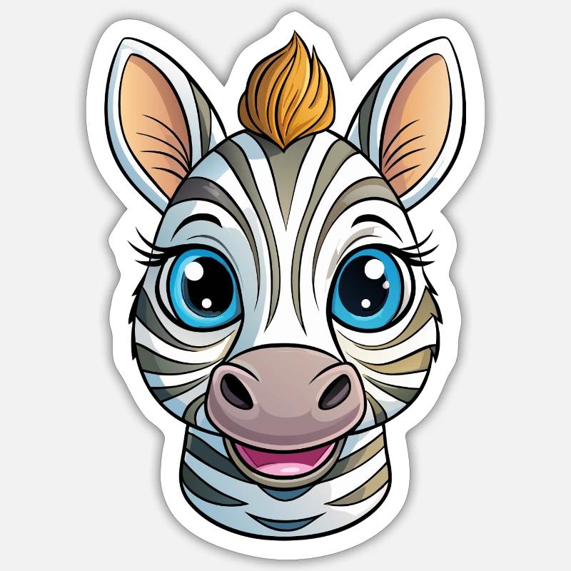 Zebra Head - Sticker size S (10 x 10 cm) - white matte