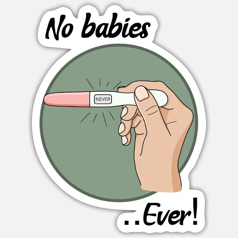 Pas de bébés - Sticker taille S (10 x 10 cm) - blanc mat