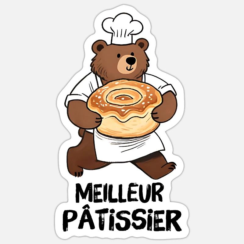 Bester Konditor - Sticker Größe S (10 x 10 cm) - Mattweiß