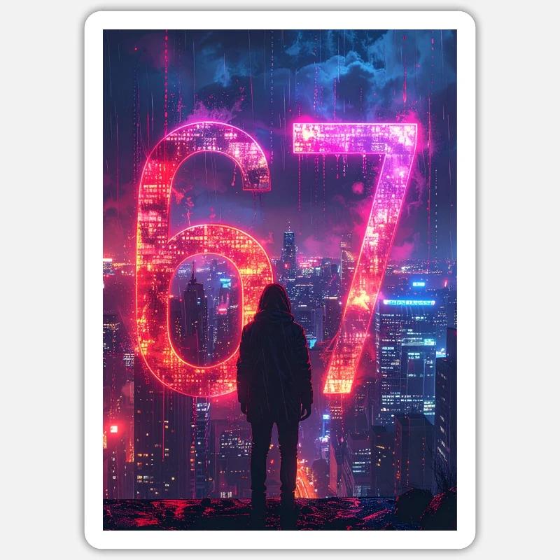 6 7 Conception - Sticker taille S (10 x 10 cm) - blanc mat