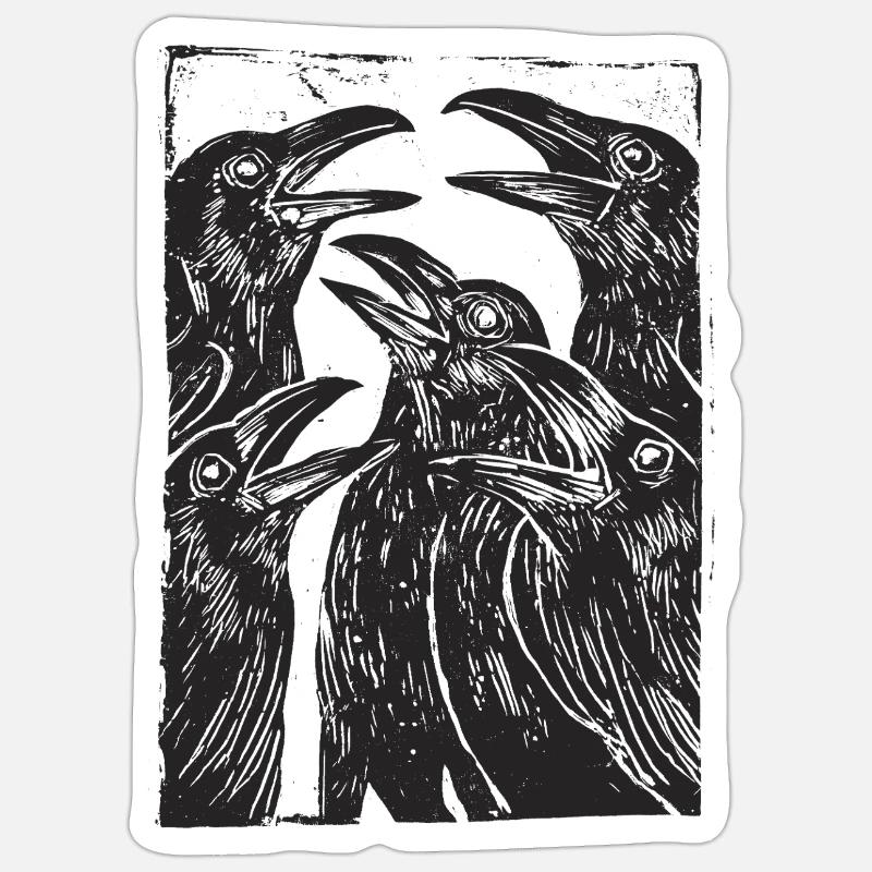 Ravens - Sticker Größe S (10 x 10 cm) - Mattweiß