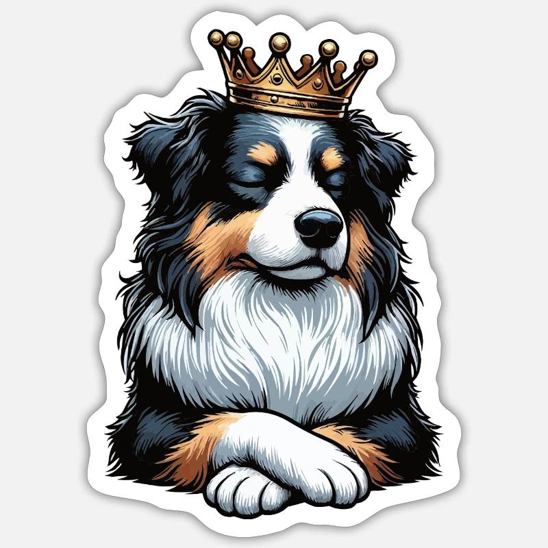 Australian Shepherd Aussie Aussiebesitzer Aussies - Sticker Größe S (10 x 10 cm) - Mattweiß