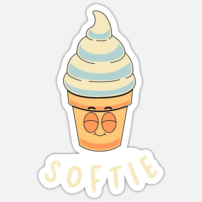 Softie Softeis Comic Icecream Lover Sticker taille S (10 x 10 cm)