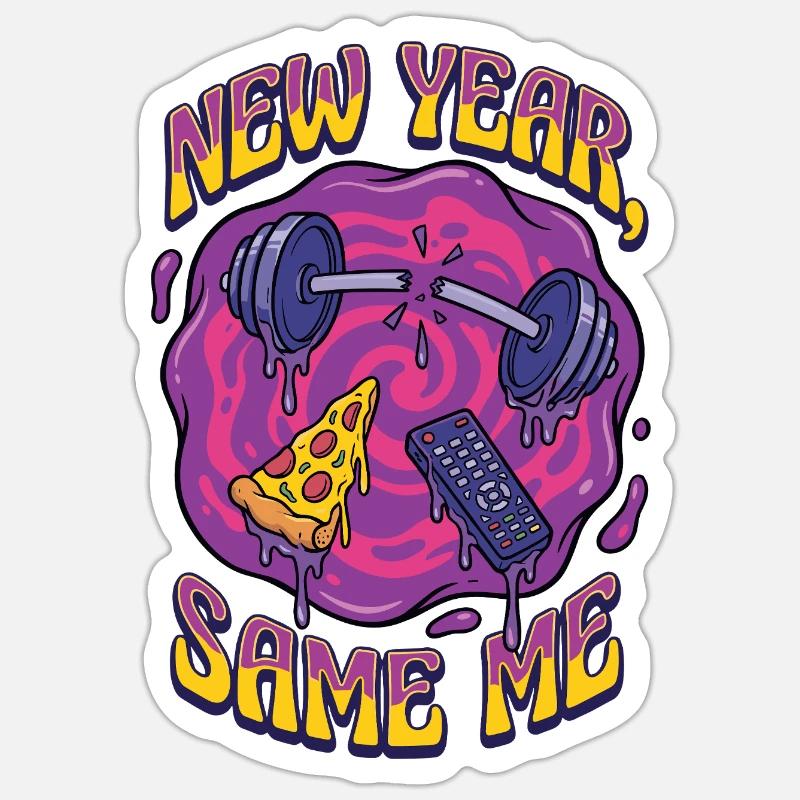 New Year, the same I - Sticker size S (10 x 10 cm) - white matte