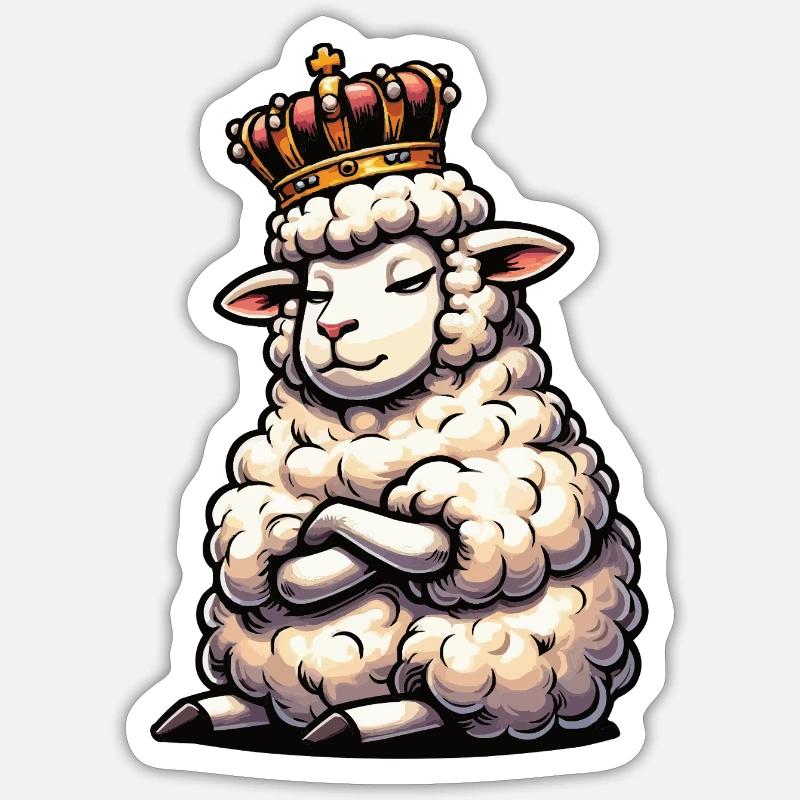Schaf Schafe Schäfer Schafhalter Schafbock - Sticker Größe S (10 x 10 cm) - Mattweiß
