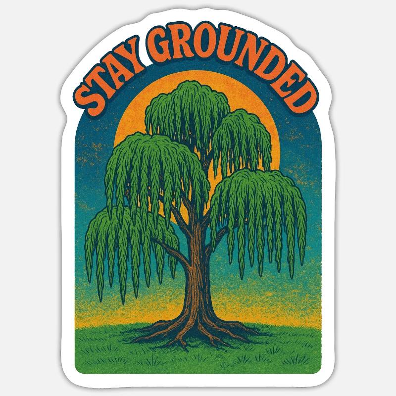 Stay Grounded Willow Sunset - Sticker size S (10 x 10 cm) - white matte