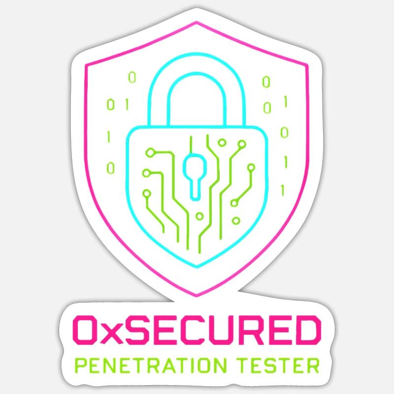 Shield 0xSecure Cyber Penetration Tester - Sticker size S (10 x 10 cm) - white matte