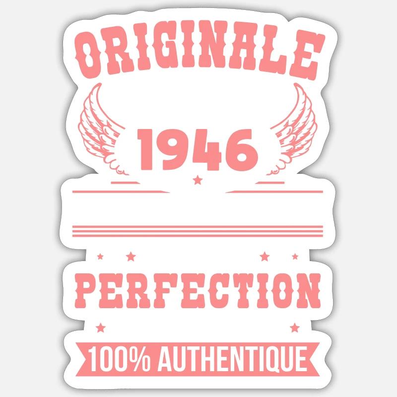 1946 – Exemplaire unique – Qualité premium - Sticker taille S (10 x 10 cm) - blanc mat