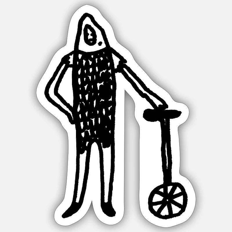 Ritter_mit_Einrad Sticker Größe S (10 x 10 cm)