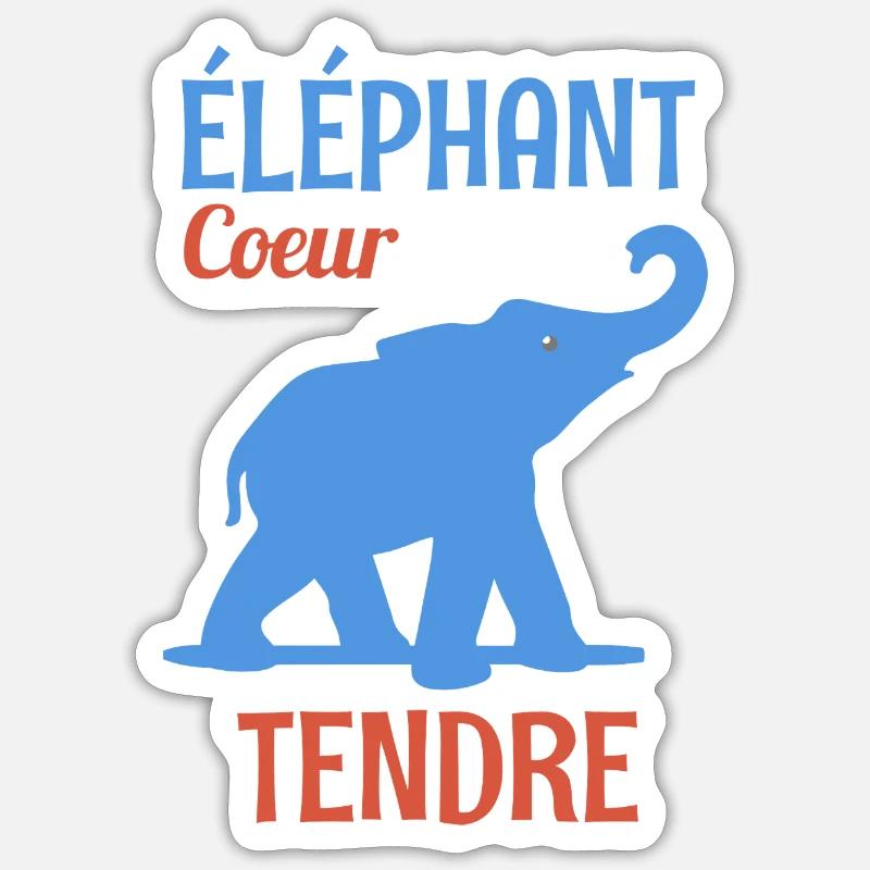 Zarter Herz-Elefant - Sticker Größe S (10 x 10 cm) - Mattweiß