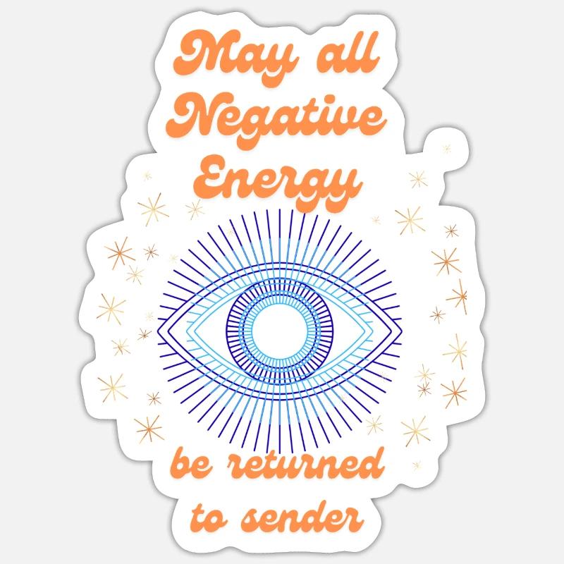 Pas d’énergie négative - Sticker taille S (10 x 10 cm) - blanc mat