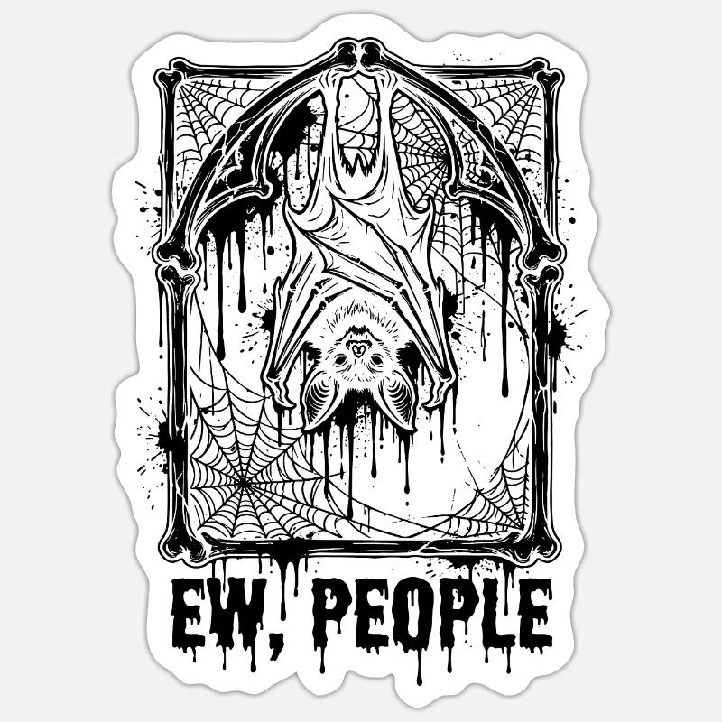 Ew People Bat Gothic - Sticker size S (10 x 10 cm) - white matte