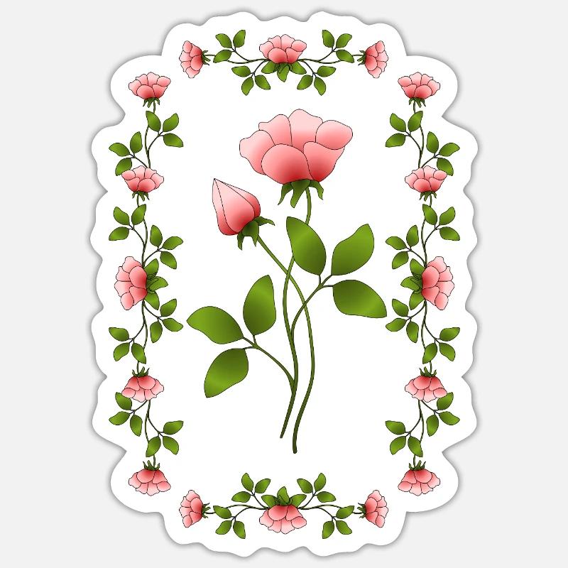Fleur - Sticker taille S (10 x 10 cm) - blanc mat