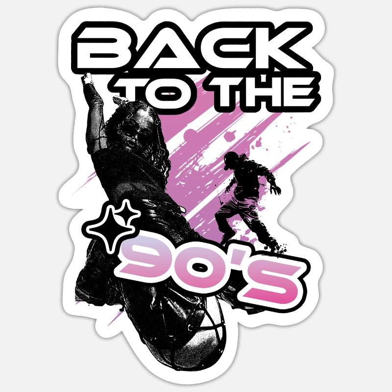 Back to 90s Neon Pop - Sticker size S (10 x 10 cm) - white matte