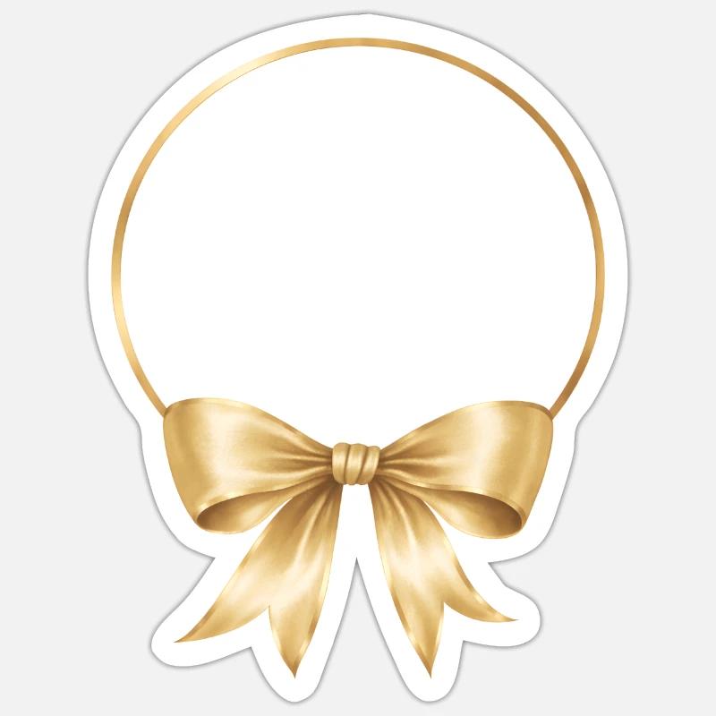 Circle bow personalizable Sticker size S (10 x 10 cm)
