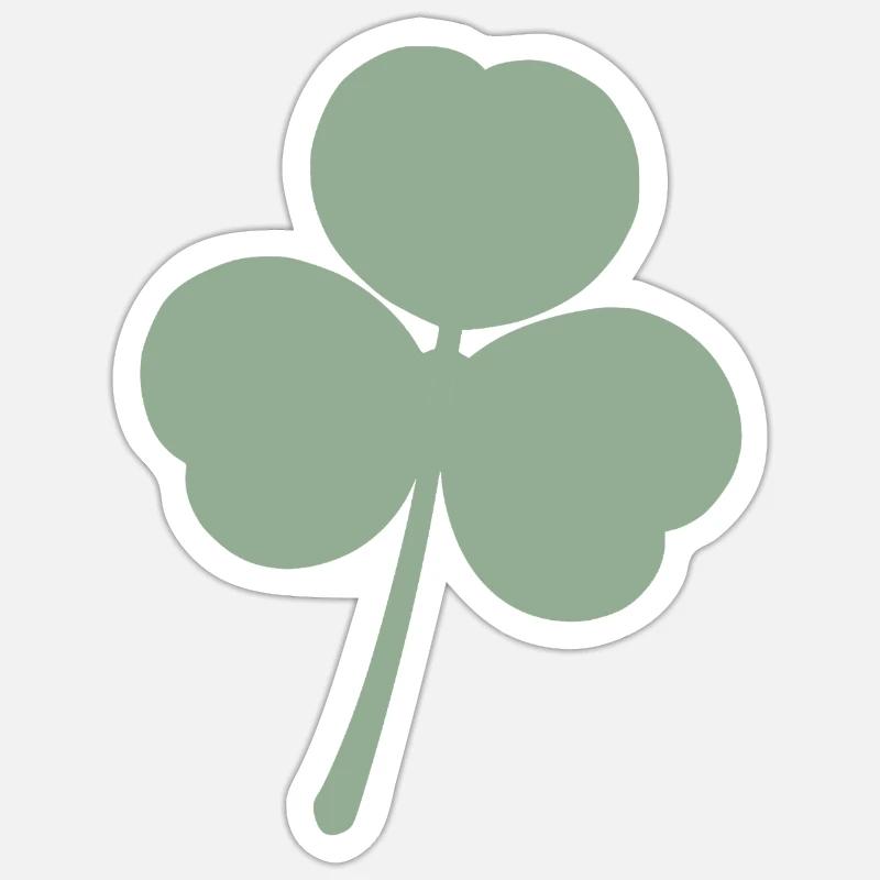 Trèfle vert clair - Sticker taille S (10 x 10 cm) - blanc mat