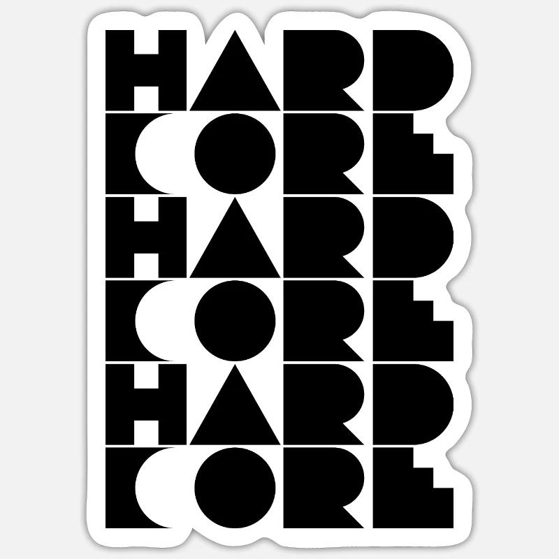 Conception typographique hardcore de logos Sticker taille S (10 x 10 cm)