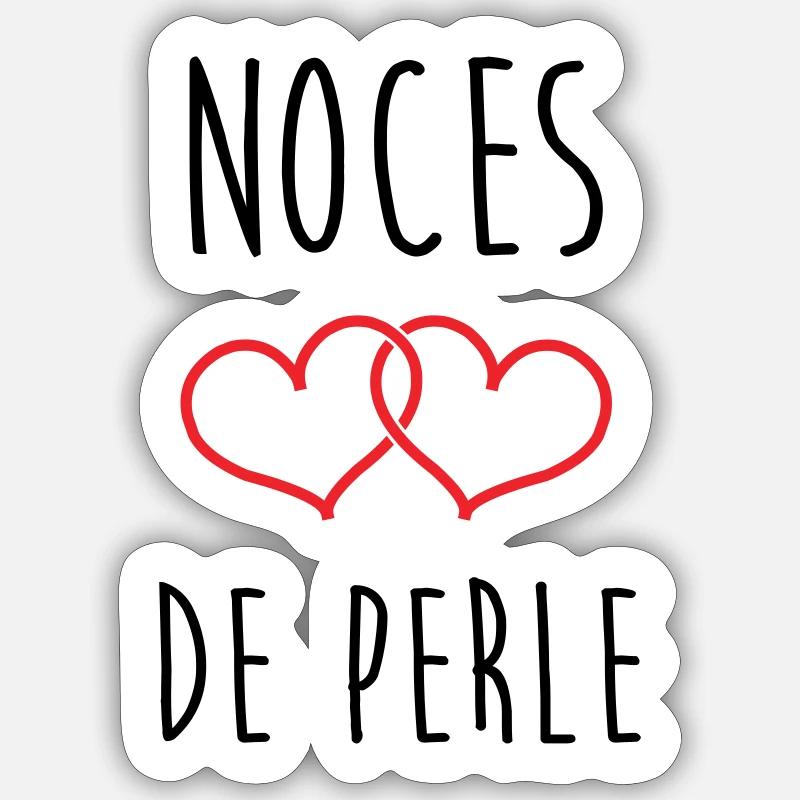 Pearl Wedding 30 Years - Sticker size S (10 x 10 cm) - white matte