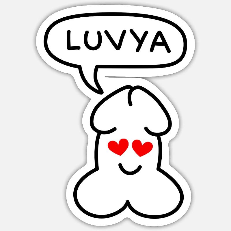 funny Junior luvya emoticon - Sticker size S (10 x 10 cm) - white matte