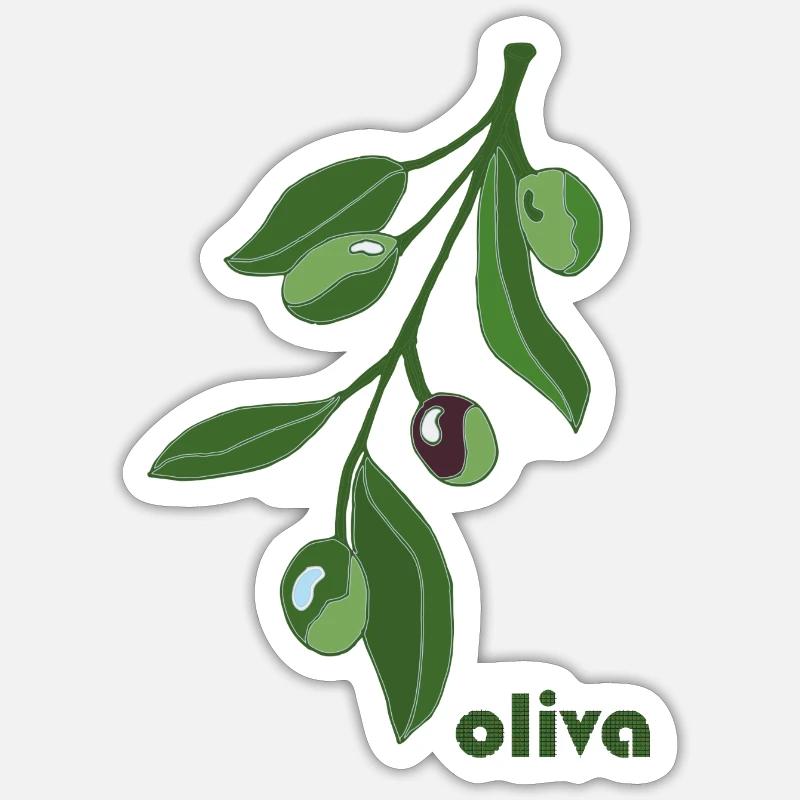 Vert graphique Rameau d’Olivier Sticker taille S (10 x 10 cm)