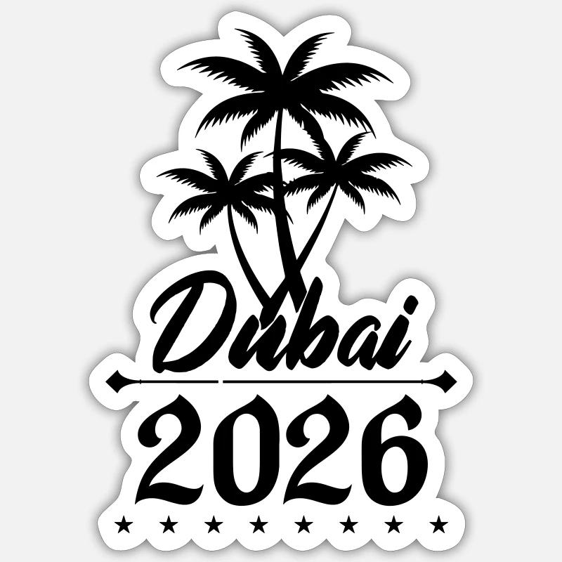 Dubaï 2026 - Sticker taille S (10 x 10 cm) - blanc mat