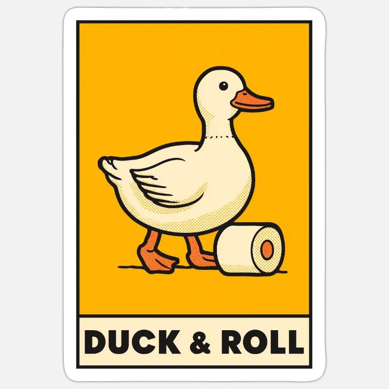 Duck & Roll - Sticker size S (10 x 10 cm) - white matte