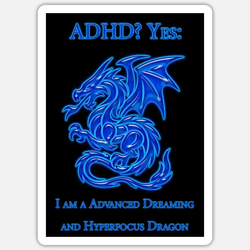 ADHD-Dragon Sticker Größe S (10 x 10 cm)