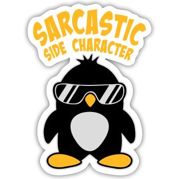 Penguin Sarcastic Side Character Sunglasses Logo - Sticker size S (10 x 10 cm) - white matte - Front