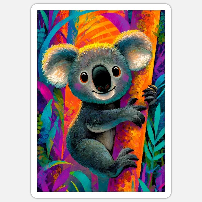 Koala - Sticker taille S (10 x 10 cm) - blanc mat