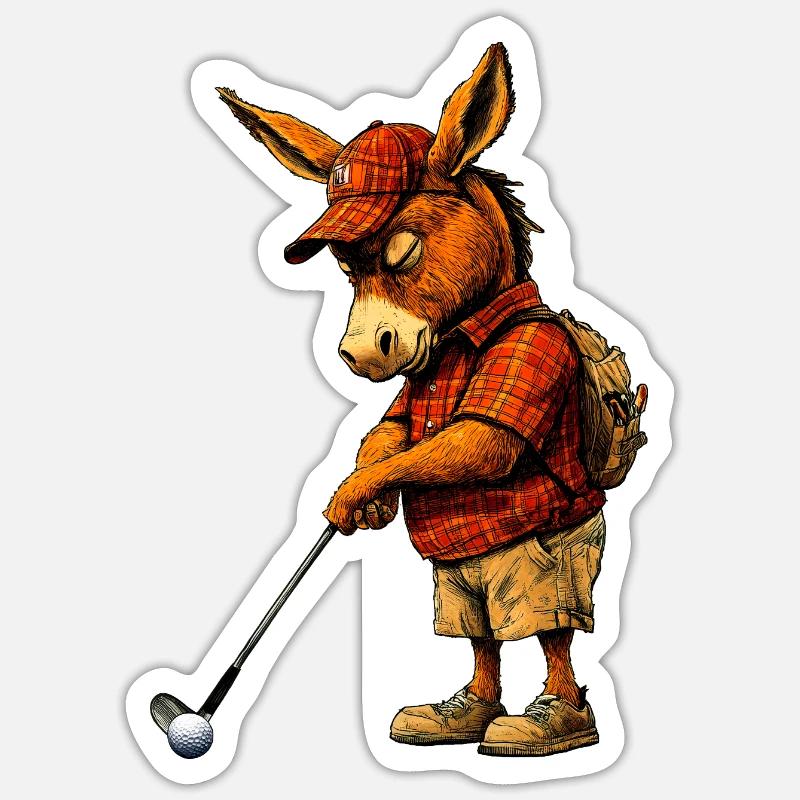 Golf Donkey - Sticker size S (10 x 10 cm) - white matte