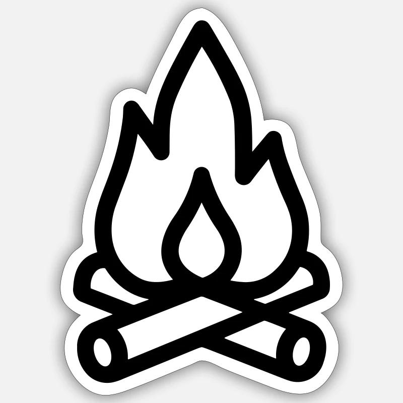 feu de camp Sticker taille S (10 x 10 cm)