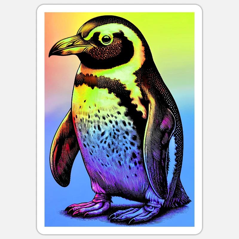 Pinguin - Sticker Größe S (10 x 10 cm) - Mattweiß