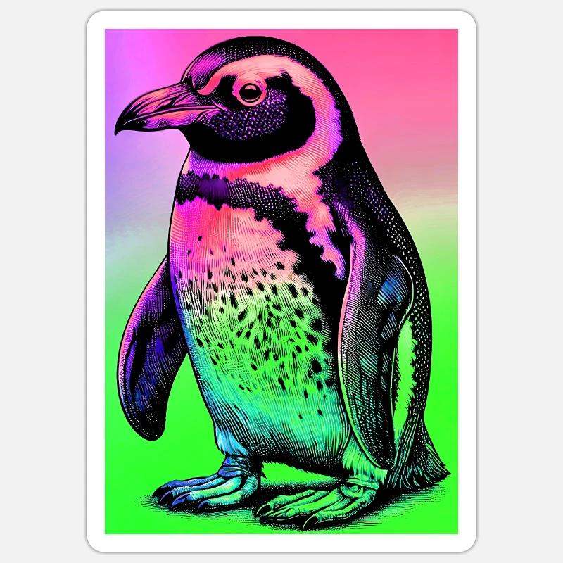 pingouin - Sticker taille S (10 x 10 cm) - blanc mat