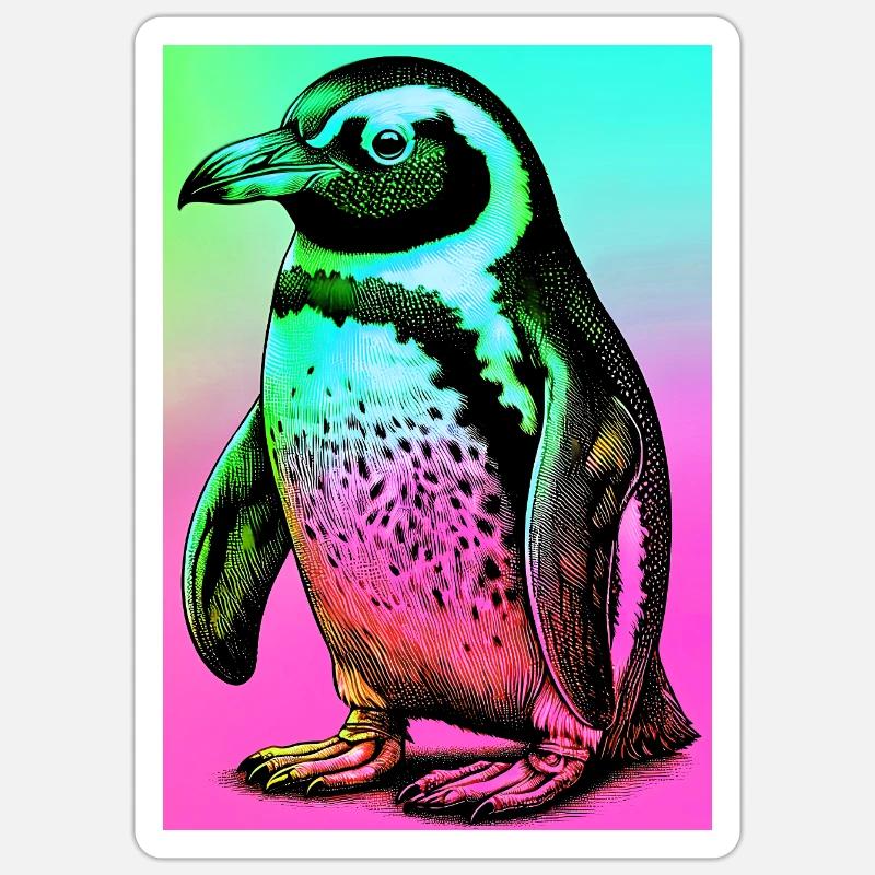 pingouin - Sticker taille S (10 x 10 cm) - blanc mat