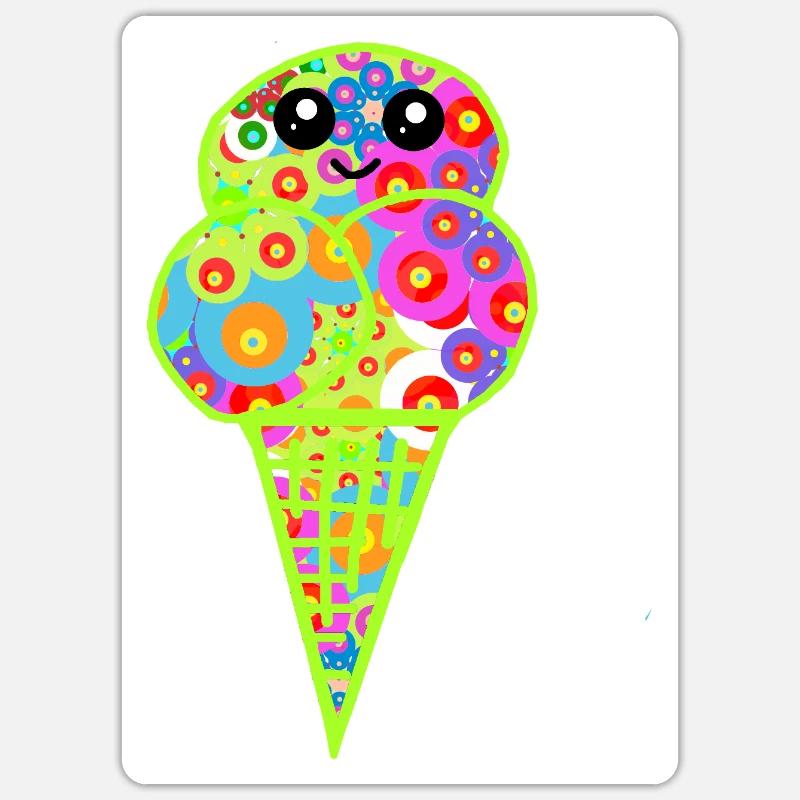 Retro Eis Vintage Kinder Kind 60er  Sticker Größe S (10 x 10 cm)