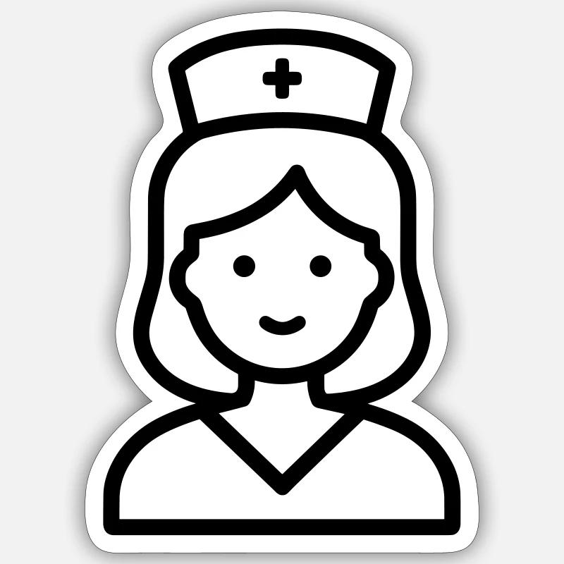 Krankenschwester - Sticker Größe S (10 x 10 cm) - Mattweiß