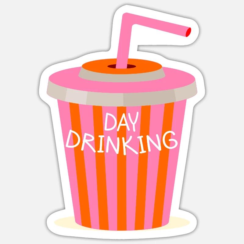 Day Drinking - Sticker size S (10 x 10 cm) - white matte