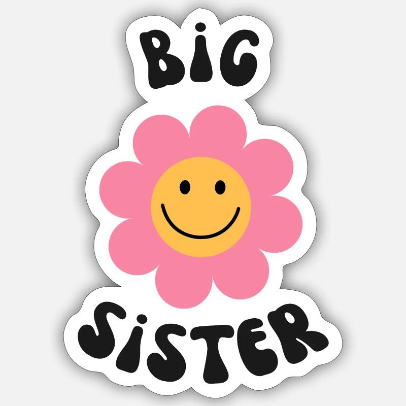 große Schwester - Sticker Größe S (10 x 10 cm) - Mattweiß