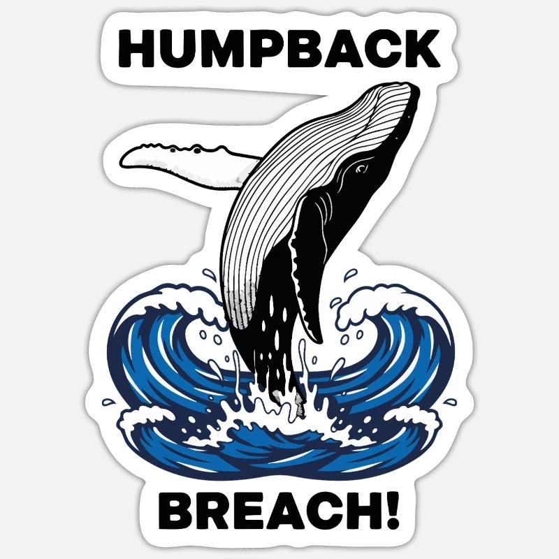 Buckelwalbruch Seebuckelwal - Sticker Größe S (10 x 10 cm) - Mattweiß