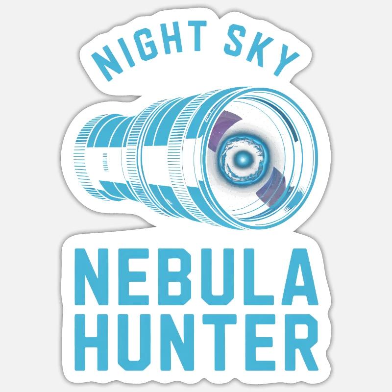Nebula Hunter Night Sky Telescope - Sticker size S (10 x 10 cm) - white matte