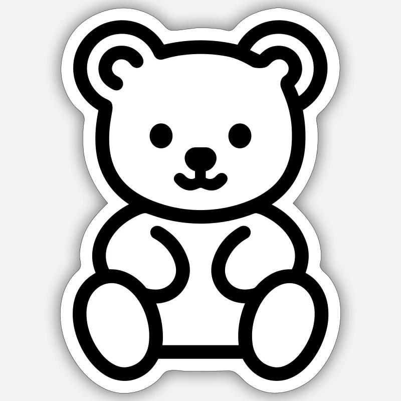 bear cub - Sticker size S (10 x 10 cm) - white matte