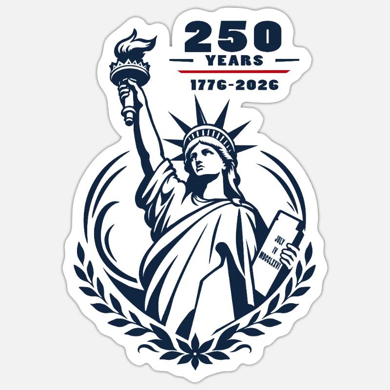 Emblème de la Liberté 250 ans - Sticker taille S (10 x 10 cm) - blanc mat