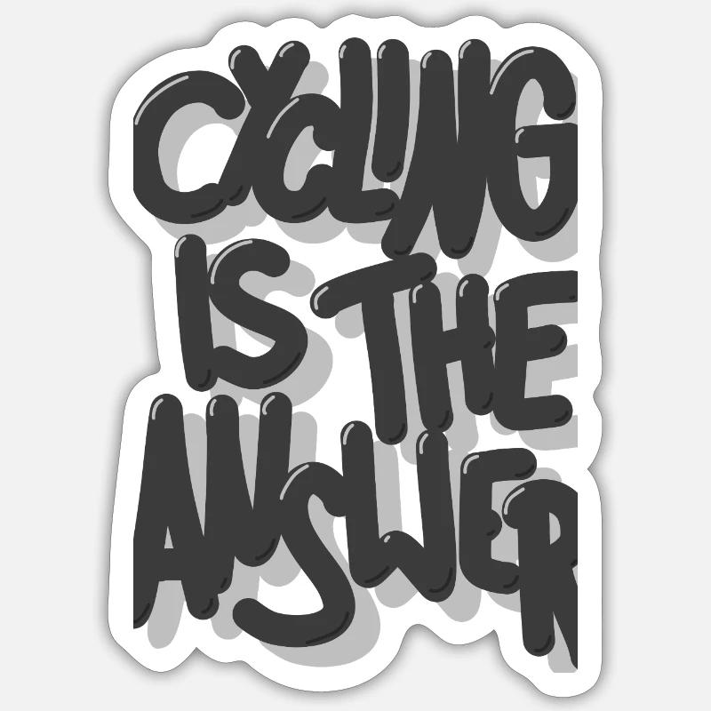 Cycling is the answer grau - Sticker Größe S (10 x 10 cm) - Mattweiß