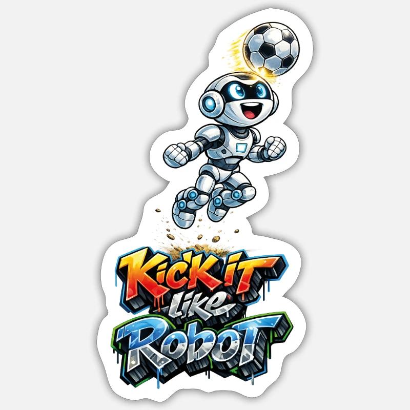 Robot d’en-tête - Sticker taille S (10 x 10 cm) - blanc mat